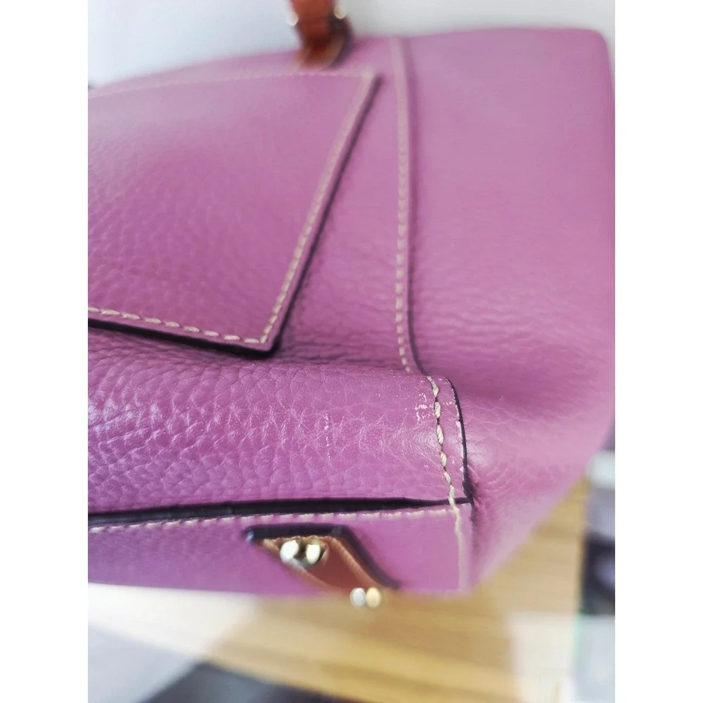 Dooney & Bourke Maxine Tote Pebble Leather Tote Orchid Purple Pink Zip Top Bag